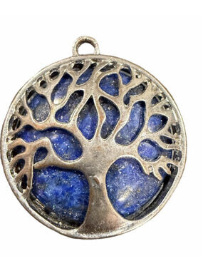 Lapis Lazuli Tree of Life Silver Pendant